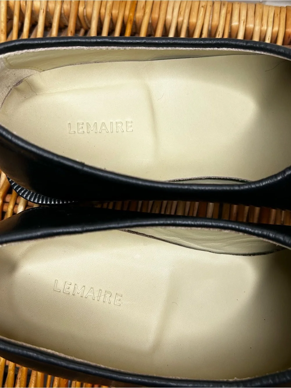 LEMAIRE Anatomic Slip on in Leather Loafers In Shiny Black Men’s 42